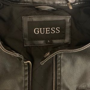 Men's Black Leather Jacket Size: L